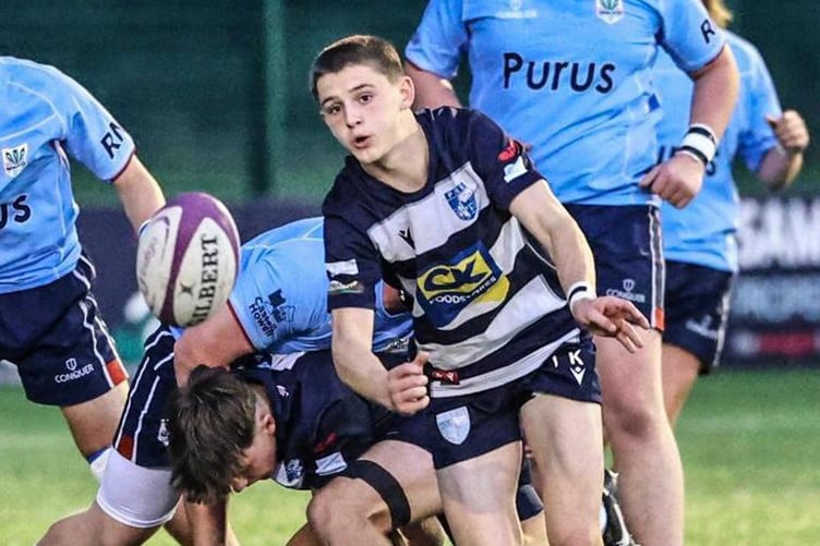 Dafydd Killian in recent action for Pembs Dewar Shield squad