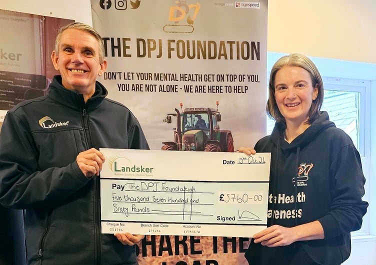 Landsker Business Solutions who have presented the DPJFoundation, with a donation of £5,760.