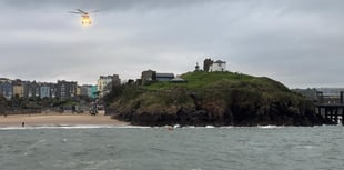 WATCH: Sea and air search around Tenby’s beaches and choppy waters