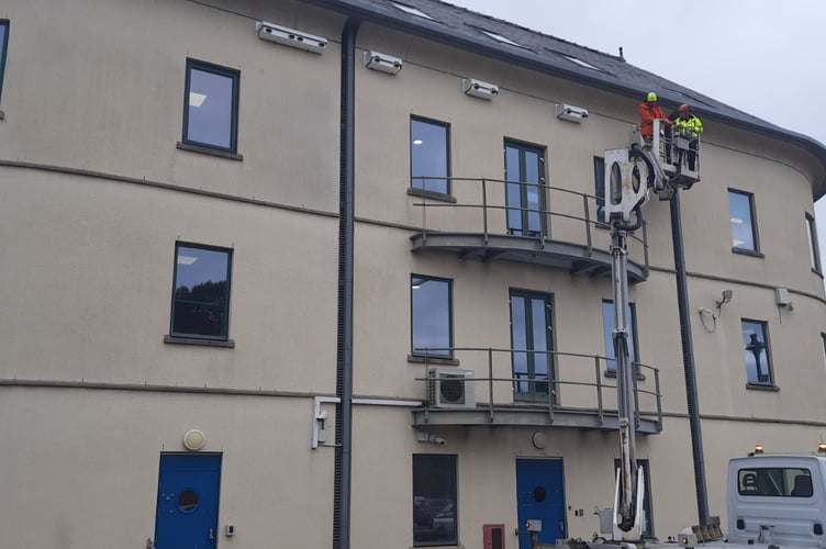 Bird boxes have been installed at County Hall the home of Pembrokeshire County Council in Haverfordwest to help tackle the decline of the Swift, a much loved summer visitor to the UK.