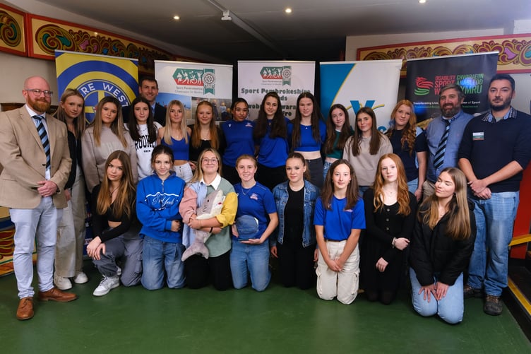 South Pembs Sharks, the 2023 winners of the Junior (U16) Team Achievement of the Year award.