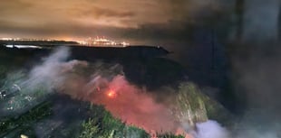 Pembrokeshire grass fire on Halloween caused by fireworks