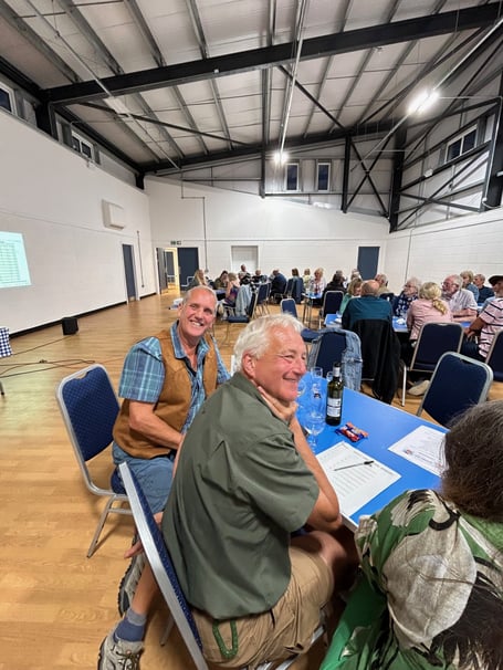 Local residents enjoying an evening of quizzing at the Giraldus Centre, Manorbier