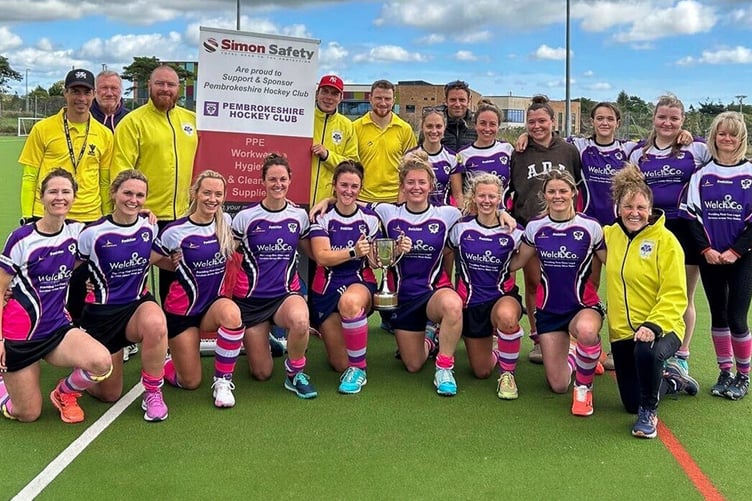 Pembrokeshire Hockey Club, Ladies first team who recently won the Pembrokeshire Ladies Cup