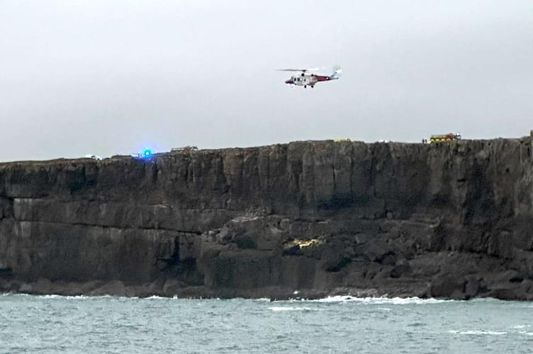 the Coastguard received a call from a member of the public, stating that a climber had been injured at St Govans.