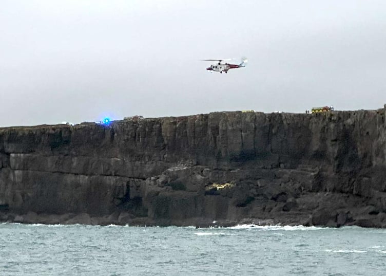 the Coastguard received a call from a member of the public, stating that a climber had been injured at St Govans.