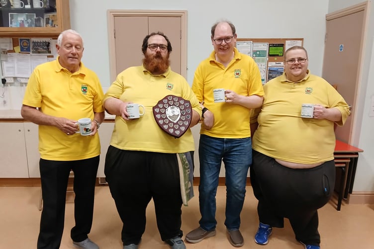 Kilgetty - Ian, David (with winner's shield), James and Gareth - won the competition