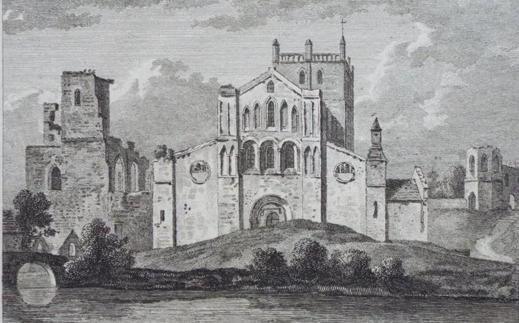 Early print of St David’s Cathedral.