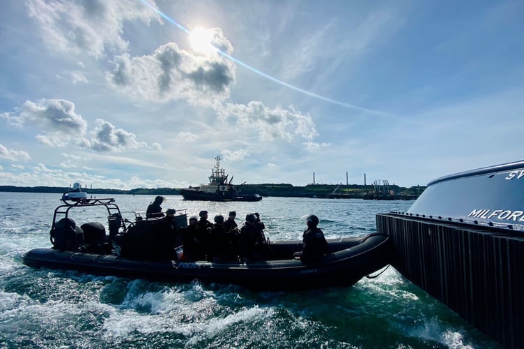 Sergeant Jason Richards, of Dyfed-Powys Police’s Marine Unit, said: “Our work in the Milford Haven Waterway ensures the protection of infrastructure and demonstrates our commitment to keeping UK waters safe.”