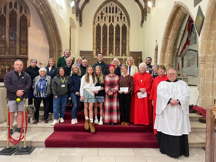 Dave Golding said PATCH was honoured again to be one of the charities presented with a donation from St Mary’s Church Tenby at their Advent Service. “What a wonderful gesture from the congregation,” said Dave, whose dog, Sprocket, managed to sneak into the photography too.