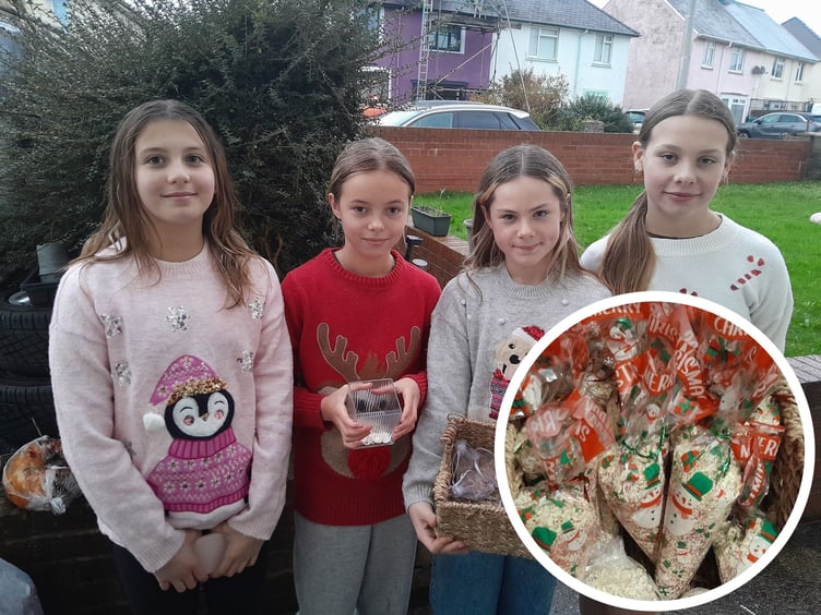 Pembroke and Pembroke Dock Lions are saying a big thank you to Mia Tia Amy and Chloe for raising funds for the local organisation that supports many worthy causes. The girls are out and about for the next couple of weeks, selling reindeer food ready for little ones to feed Santa’s reindeers on Christmas Eve.