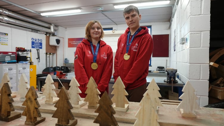 Kirsty and Denver, part of the Foundation Skills Enterprise Team who won Gold in the WorldSkills UK Finals 2024