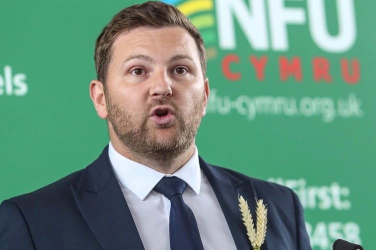Samuel Kurtz MS speaking at an NFU Cymru event 