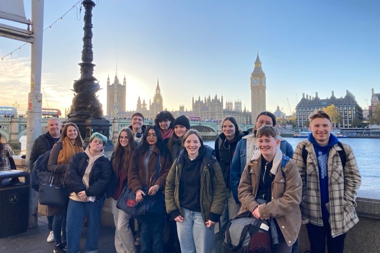 Pembrokeshire College A-level students in London