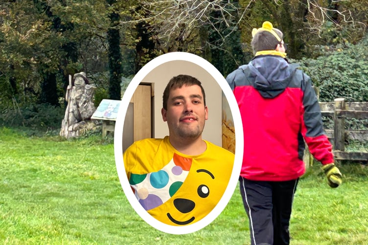 Children in Need fundraiser on his 3k around Scolton Manor near Haverfordwest