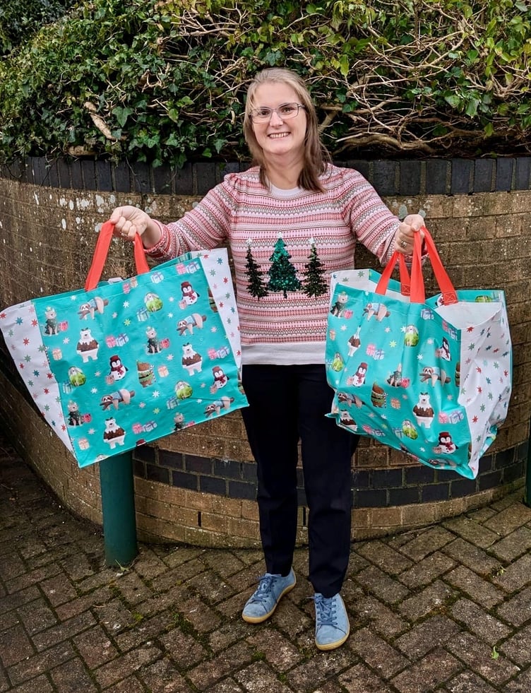Vikki Phillips delivering hampers to families supported by Action for Children in Pembrokeshire