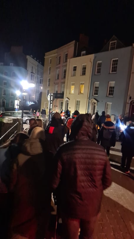 Conditions were cold but clear for the Sands Starlight Walk.