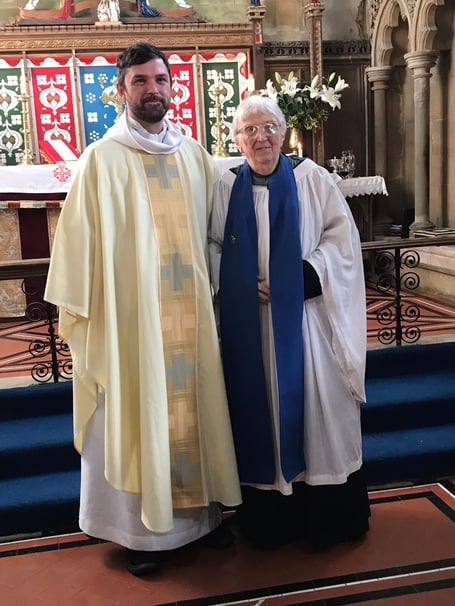 Miss Judith Francis with Fr Robert Moore, Vicar of the St Andrew's Pastorate