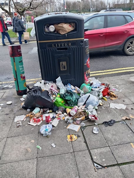 None more so then this image, posted in a community Facebook group, with the person who captured the pic at Withybush Retail Park in Haverfordwest, stating: “ALL bins overflowing, makes me ashamed to say that I live in Pembrokeshire.”