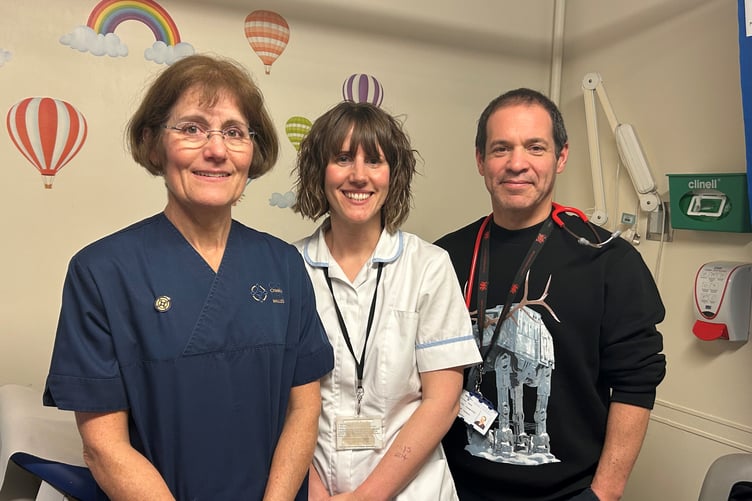 Paediatric diabetes team L-R Sian Southgate Steph Griffiths Dr Simon Fountain-Polley