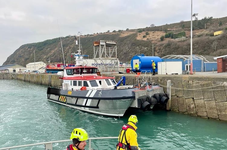 The engines were not impacted by the fire but with concerns that the fire might restart, the lifeboat escorted the boat into Fishguard harbour.