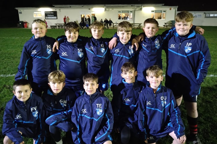 One of the Pembrokeshire U11s squads prior to games versus their Carmarthenshire counterparts