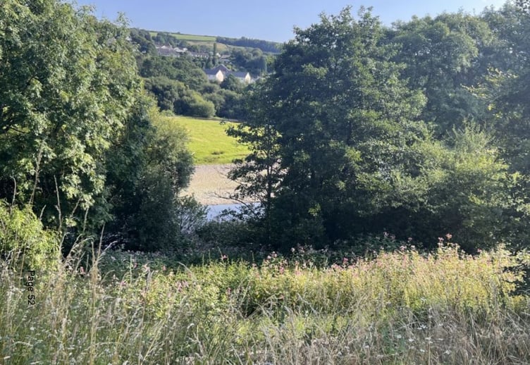 Embankment above the River Teifi, Newcastle Emlyn, where a new amphitheatre is to be built (pic Carmarthenshire Council and free for use for wire partners)
