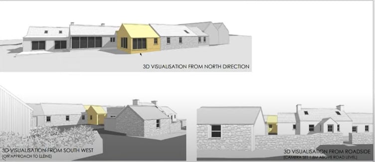 National park members have approved a cottage extension scheme at Lleine, near Moylegrove. Picture: Agent Harries Planning Design Management 3D