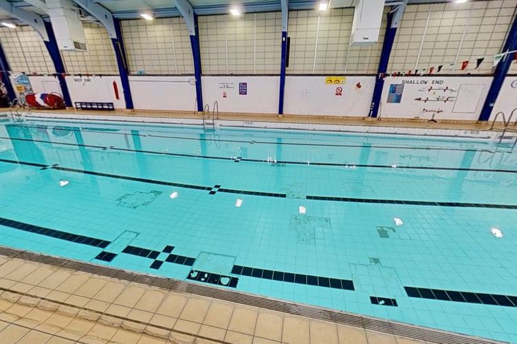 Crumbling concrete pillars held together with duct tape, countless missing tiles on the floor, and a leaky roof to let more water in - the poor state of Tenby Leisure Centre’s swimming pool has been highlighted once again.