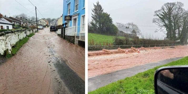 During two storms on December 30, 2023 and January 2, 2024, approximately 34 properties in Llansteffan were affected by flooding to varying degrees. 