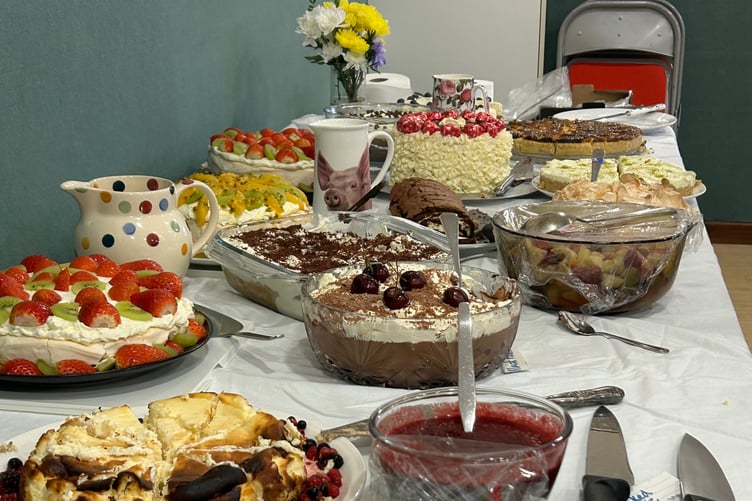 Tough choices when it came to dessert - at least there was a takeaway option. Manorbier Newton Fundraisers annual Soup and Pudding Lunch, Lamphey Village Hall
