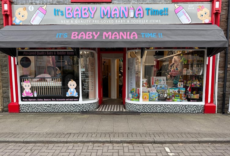 Nine years old: the Baby Mania shop in Whitland