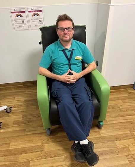 Pictured: Member of staff on one of the recliner chairs