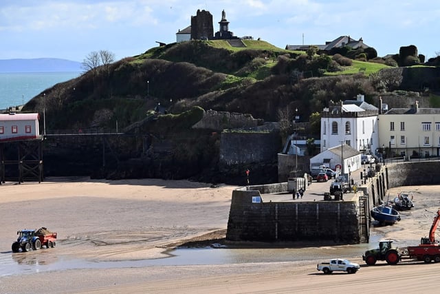 Annual dredging work at Tenby harbour underway