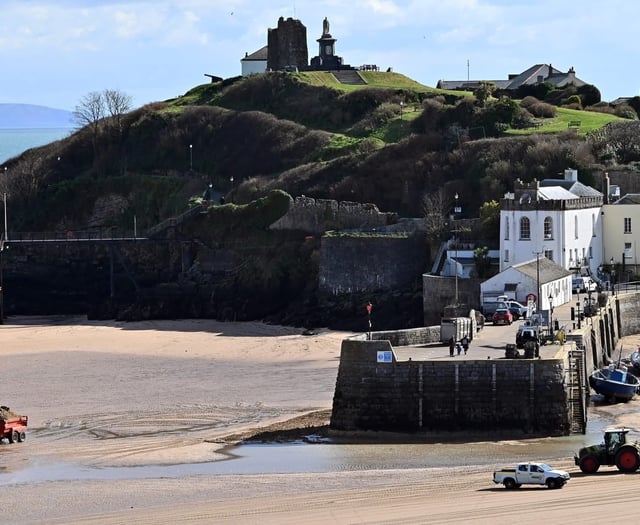 Annual dredging work at Tenby harbour underway