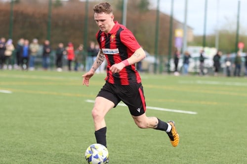 Will Haworth scored twice for Goodwick United against Kilgetty