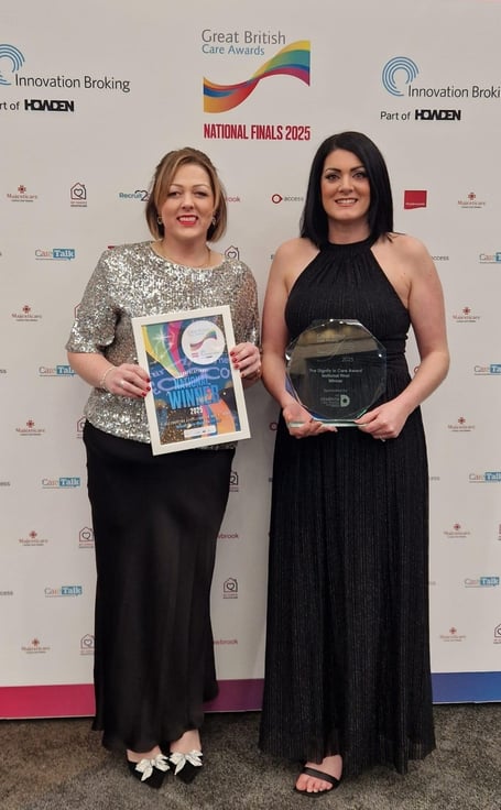 Representatives of Carmarthenshire’s Delta Wellbeing at the Great British Care Awards finals.