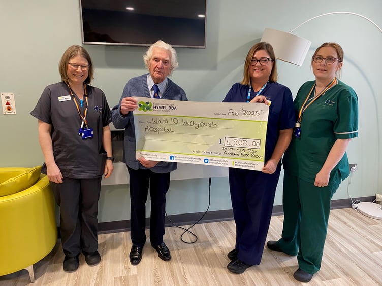 Gerald Rogers, Saundersfoot - donation to Withybush Hospital Ward 10