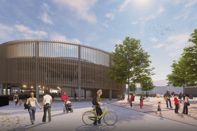 An artist's impression of how the new Haverfordwest Public Transport Interchange will look (cr. BDP)