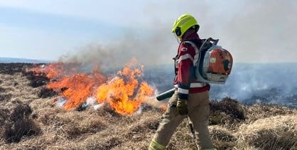 High winds fuel Pembrokeshire grass fire