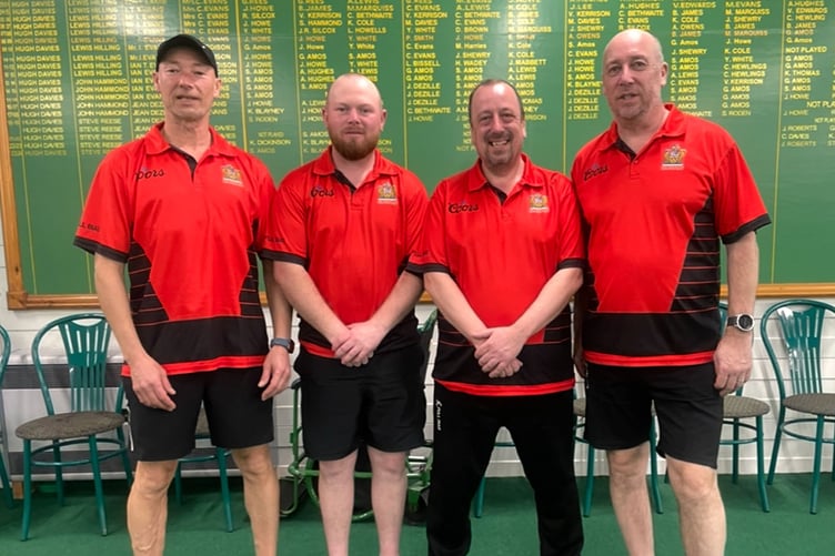 Men's Rinks winners John Roberts, Mike Jackson, Paul Diment and Ryan Thomas