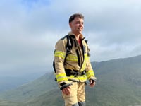 Firefighter completes Welsh Peaks in gear for charity
