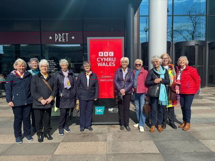 Lower Landsker Trefoil Guild members visiting the BBC Studios in Cardiff
