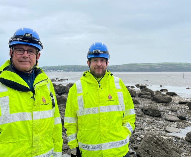 Coastguard rescues trapped woman at Llansteffan