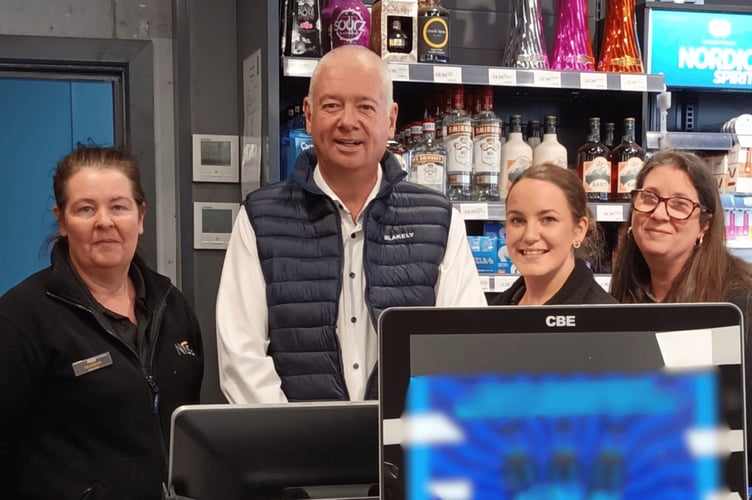 · Ascona Group founder and Chief Executive Officer, Darren Briggs with his team at the Crossways forecourt in Pembrokeshire 