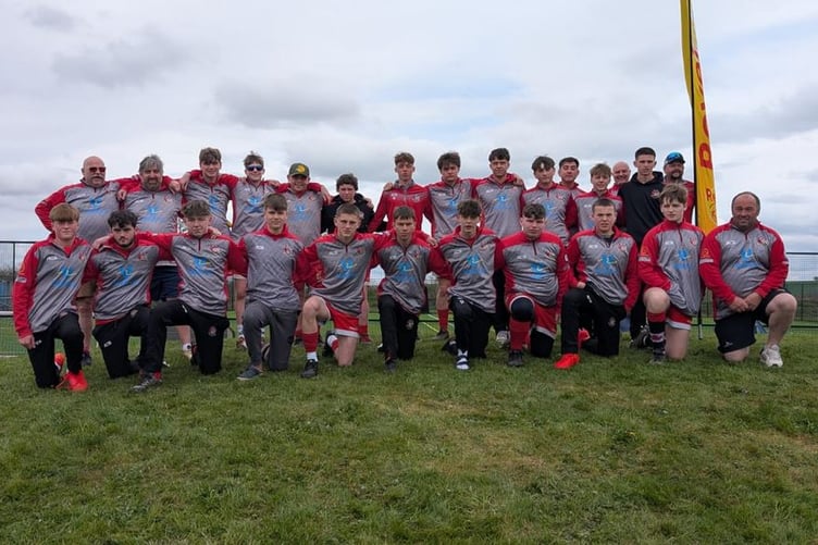 The under 16s squad on tour at West country festival