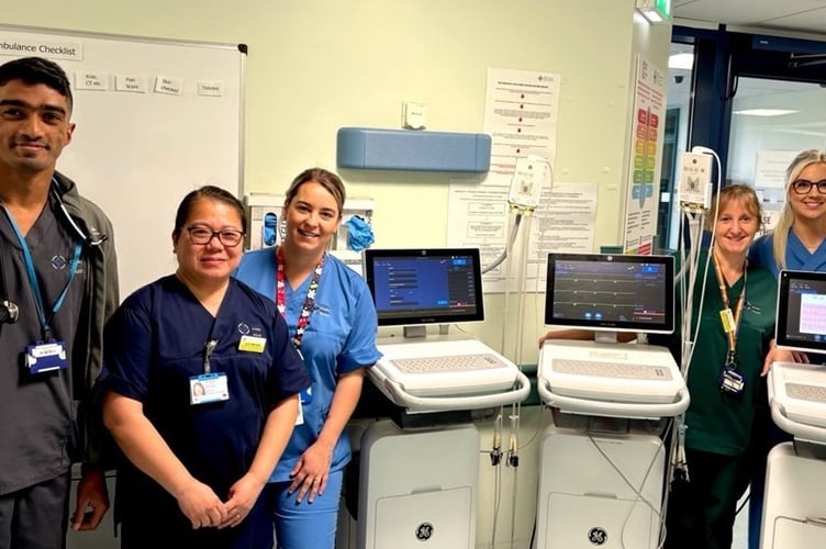 Withybush Emergency Department staff with the new ECG machines.