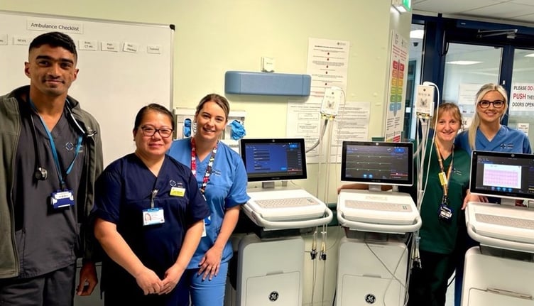 Withybush Emergency Department staff with the new ECG machines.