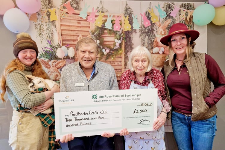 To celebrate the occasion, Plas Y Dderwen hosted a small gathering where Daisy Coleman, founder of Redberth Croft CIC, and her colleague Samantha, were welcomed to receive the cheque in person. 