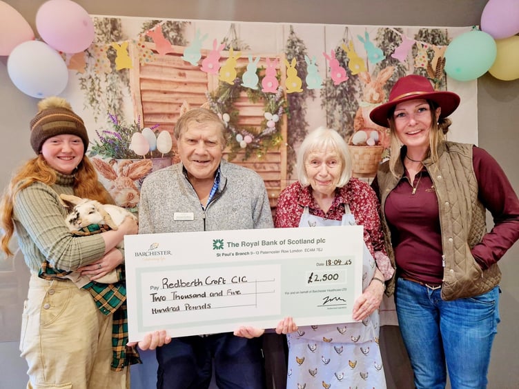 To celebrate the occasion, Plas Y Dderwen hosted a small gathering where Daisy Coleman, founder of Redberth Croft CIC, and her colleague Samantha, were welcomed to receive the cheque in person.